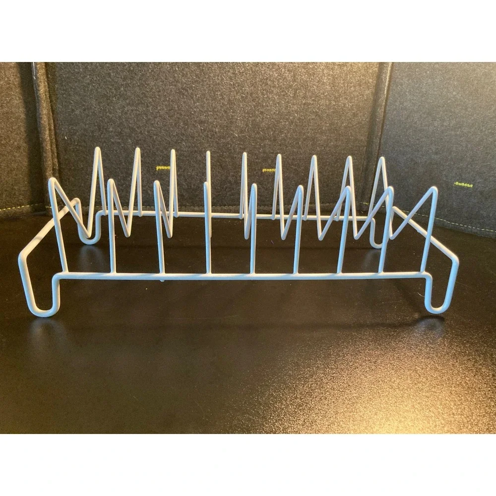 White Vinyl Coated Wire Organizer Rack Set of 4 Pot Lid Plate File Sorter White
